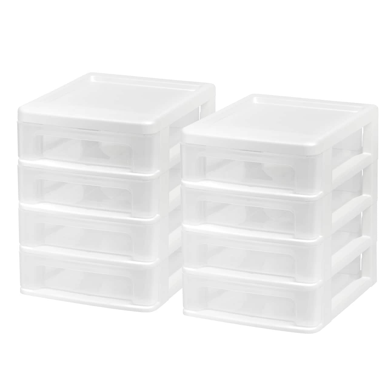IRIS White 4-Drawer Compact Desktop System Set